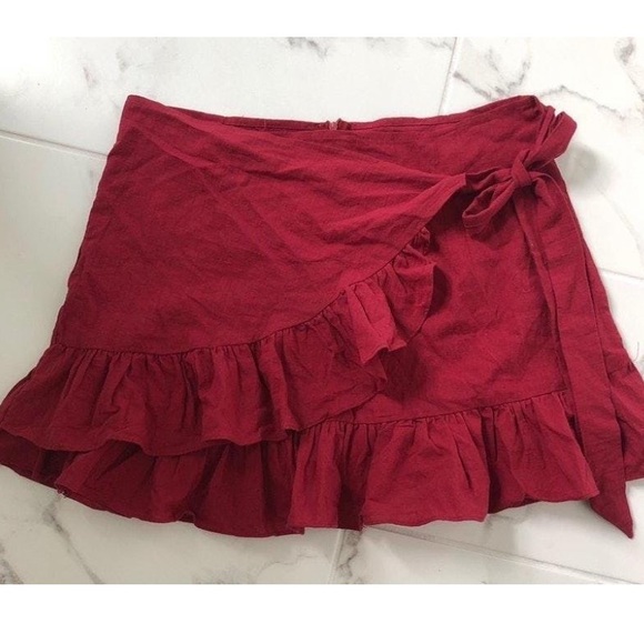 Maroon Wrap Skirt - Picture 1 of 1